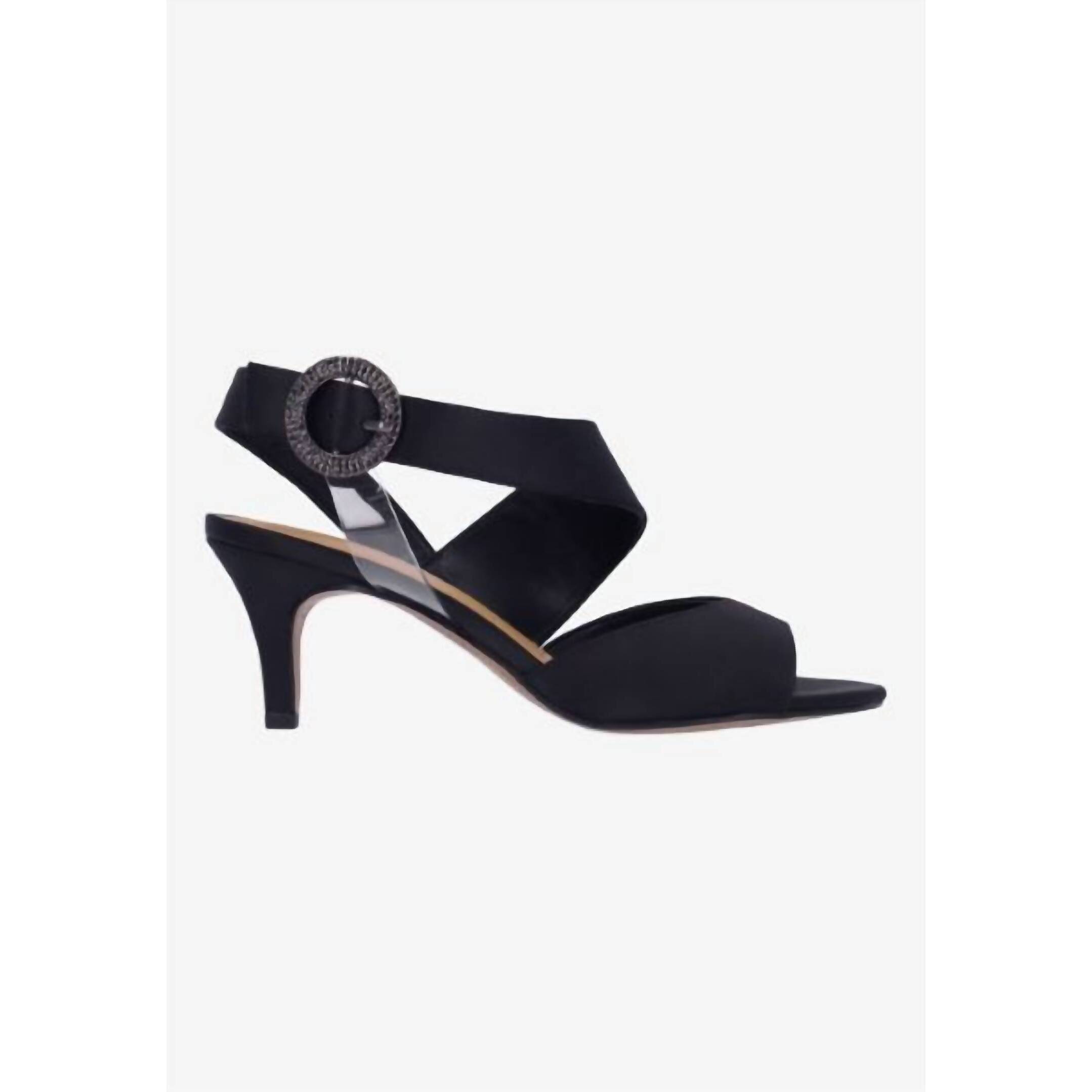 New J. Renee Women's Safira Instep Strap Sandals In Black Satin